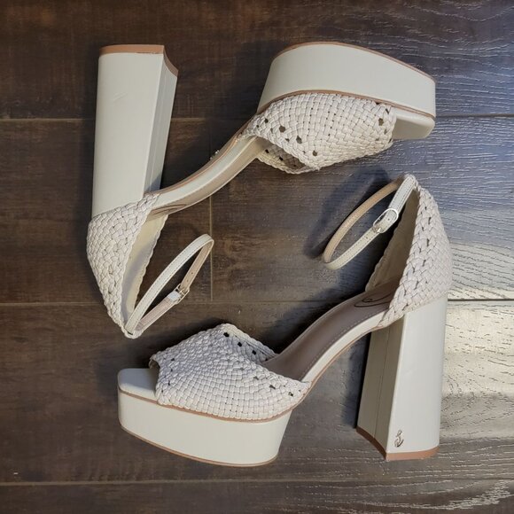 New Sam Edelman Nattie Clog Sandals Womens 9 Neutral Retro Chic Boho Elevated - Picture 6 of 10